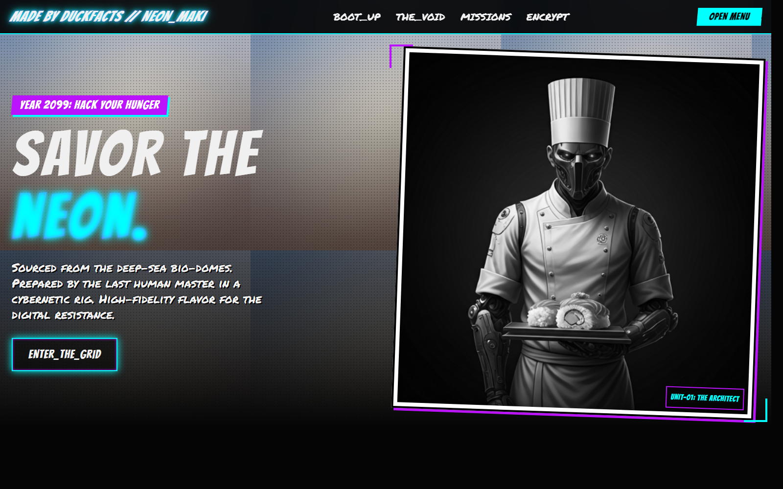 Neon Maki website concept
